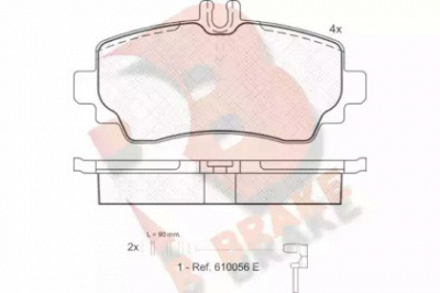 R BRAKE rb1233 -  Комплект тормозных колодок, дисковый тормоз